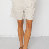 Boyfriend Shorts - Natural Linen Cotton Canvas
