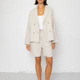 Boyfriend Shorts - Natural Linen Cotton Canvas