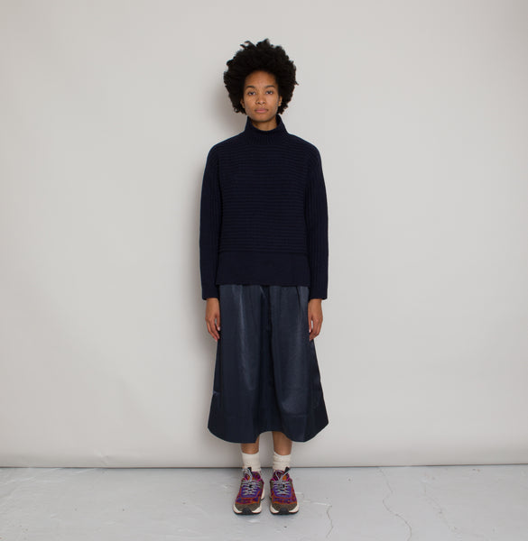 Full Seam Skirt - Navy Satin