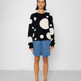 Chain Crew Jumper - Black / White Dot