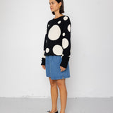 Chain Crew Jumper - Black / White Dot