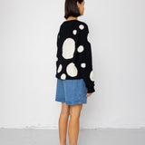 Chain Crew Jumper - Black / White Dot