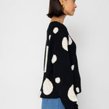 Chain Crew Jumper - Black / White Dot