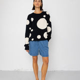 Chain Crew Jumper - Black / White Dot