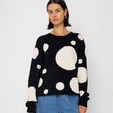 Chain Crew Jumper - Black / White Dot