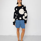 Chain Crew Jumper - Black / White Dot