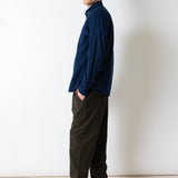 Klassisches Hemd - Marineblaues Flanell
