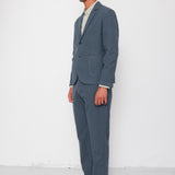 Fixed Waistband Cotton Linen Trouser - Charcoal