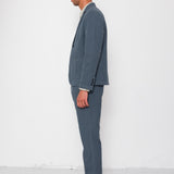 Fixed Waistband Cotton Linen Trouser - Charcoal