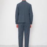 Fixed Waistband Cotton Linen Trouser - Charcoal