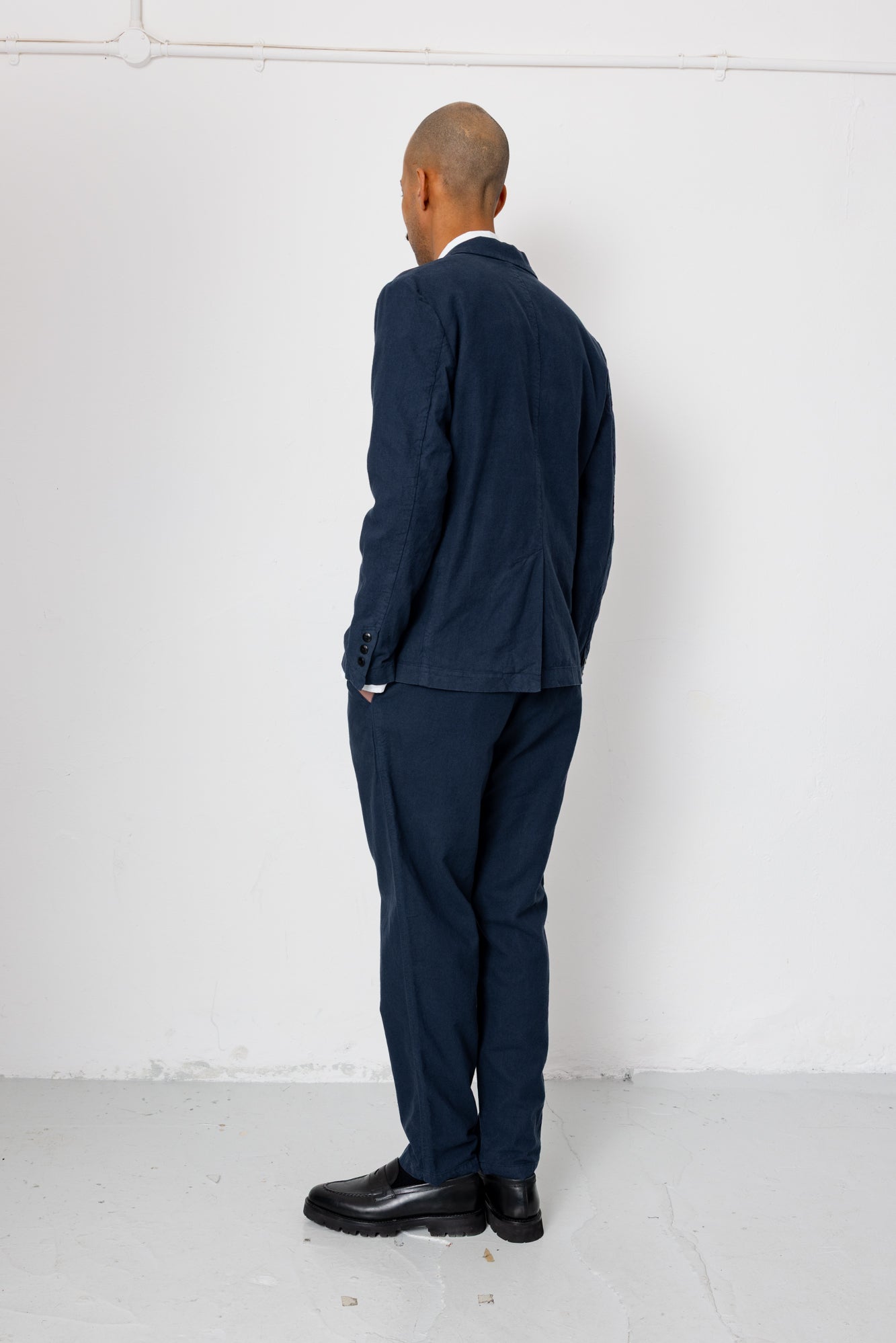 Folk Folk Cotton Linen Blazer - Dark Navy