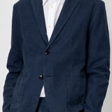 Cotton Linen Blazer - Dark Navy