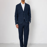 Cotton Linen Blazer - Dark Navy