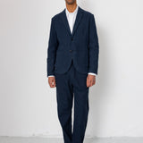 Cotton Linen Blazer - Dark Navy