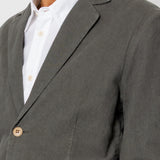 Cotton Linen Blazer - Dark Sage