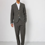 Fixed Waistband Cotton Linen Trouser - Dark Sage