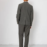 Fixed Waistband Cotton Linen Trouser - Dark Sage