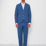 Cotton Linen Trouser - Woad