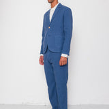 Cotton Linen Trouser - Woad