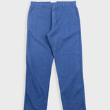 Fixed Waistband Cotton Linen Trouser - Woad