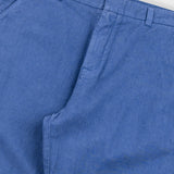 Fixed Waistband Cotton Linen Trouser - Woad