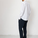Fixed Waistband Cotton Linen Trouser - Soft Black