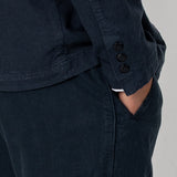 Fixed Waistband Cotton Linen Trouser - Soft Black