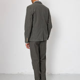 Fixed Waistband Cotton Linen Trouser - Dark Sage