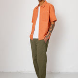 Folk | Folk Drawcord Assembly Pant - Dark Olive Seersucker