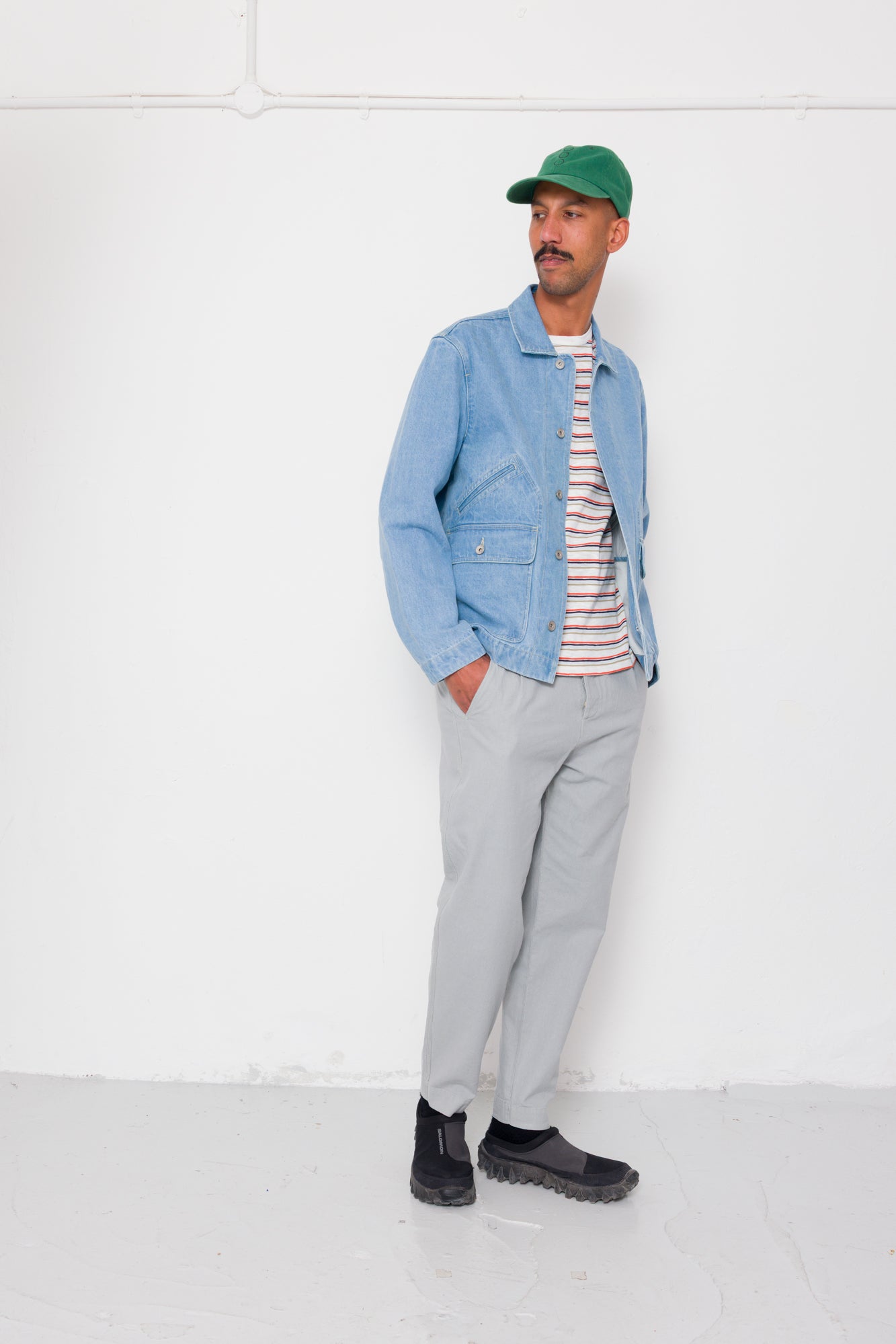 Folk | Folk Drawcord Assembly Pant - Silver Grey Cotton Linen