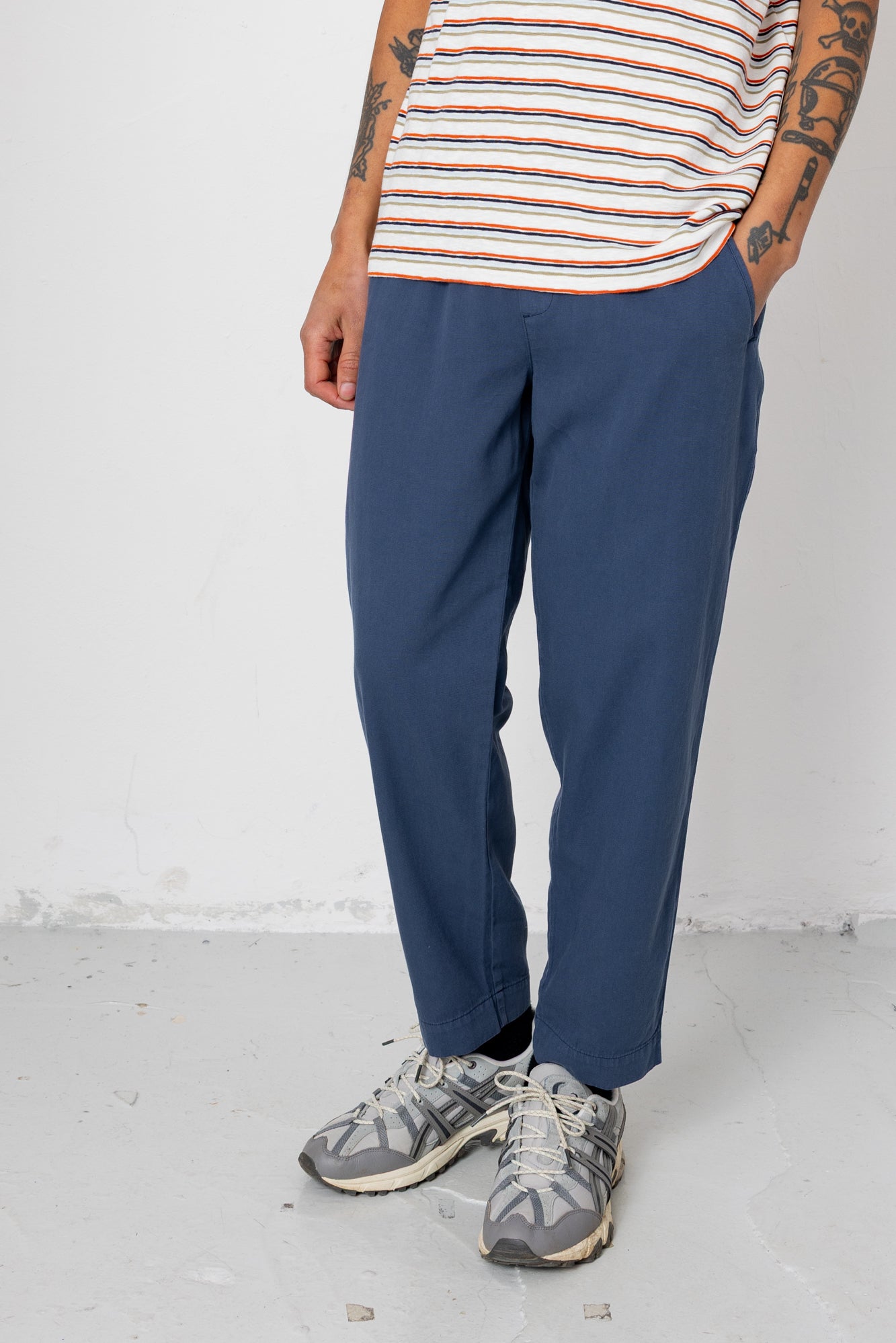 Folk | Folk Drawcord Assembly Pant - Navy Herringbone