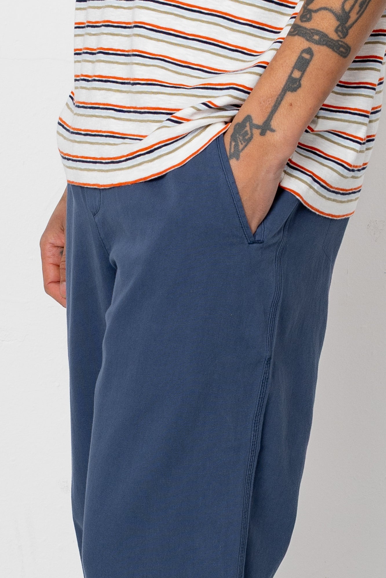 Folk | Folk Drawcord Assembly Pant - Navy Herringbone