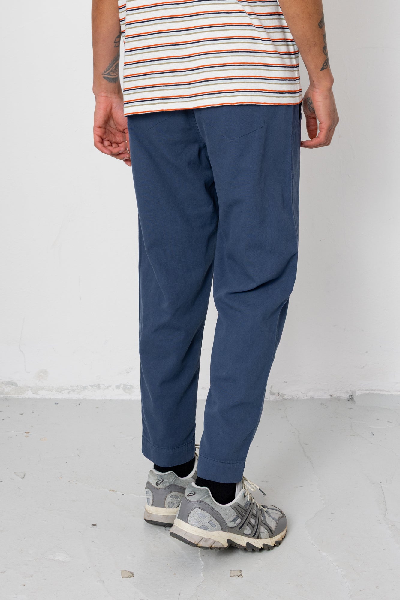 Folk Drawcord Assembly Pant - Navy Herringbone