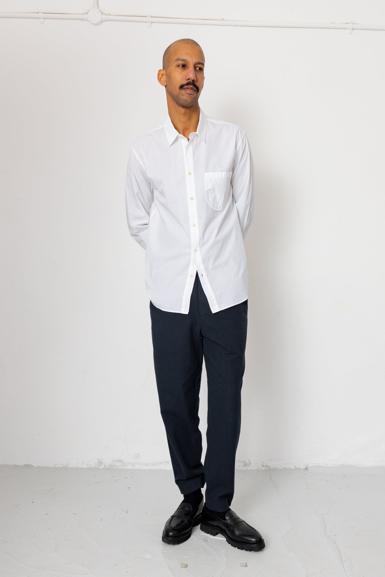 Folk | Folk Drawcord Assembly Pant - Black Cotton Linen