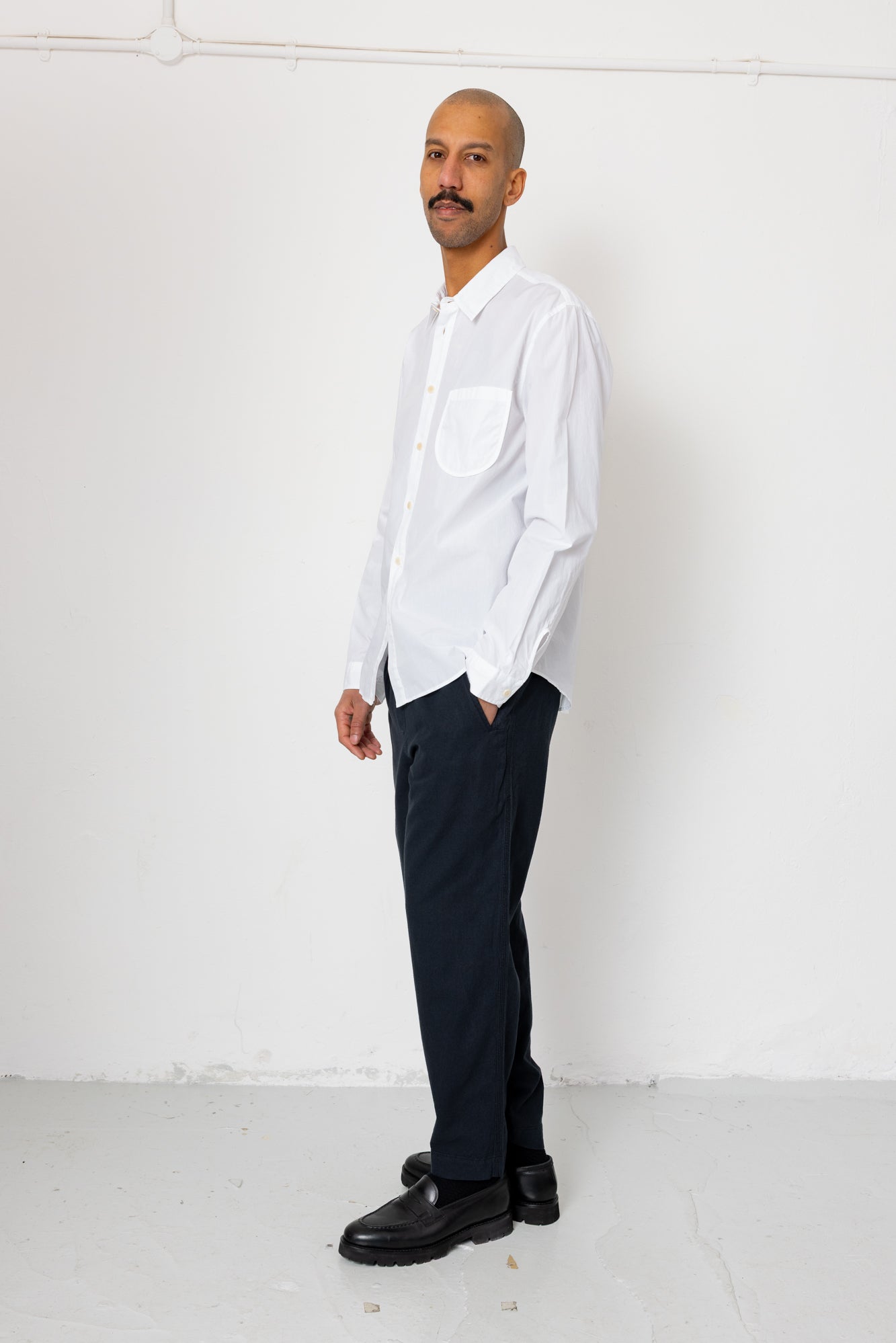 Folk | Folk Drawcord Assembly Pant - Black Cotton Linen