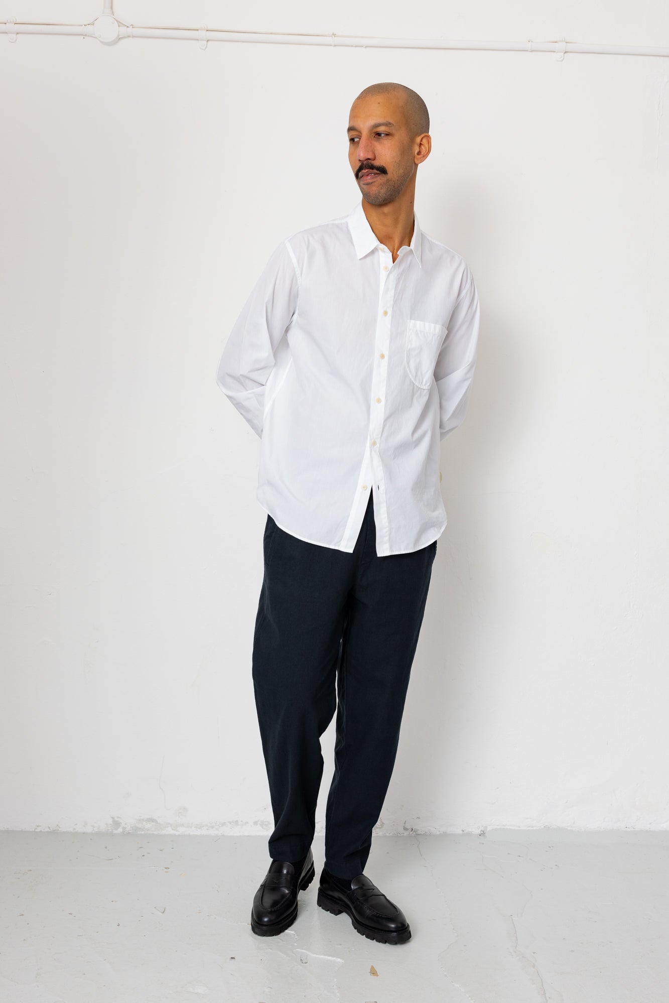 Folk | Folk Drawcord Assembly Pant - Black Cotton Linen