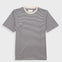 Striped t-shirt with a white collar on a light gray background