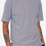 1x1 Striped T-Shirt - Bright Navy / Ecru