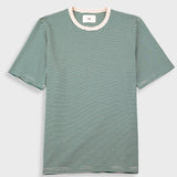 1x1 Striped T-Shirt - Phthalo Green / Ecru