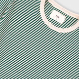1x1 Striped T-Shirt - Phthalo Green / Ecru