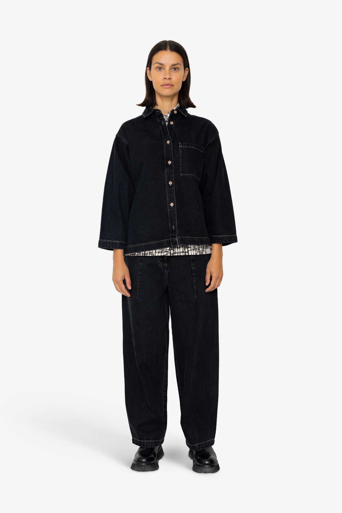 Folk Folk Archive Shirt - Washed Black Denim