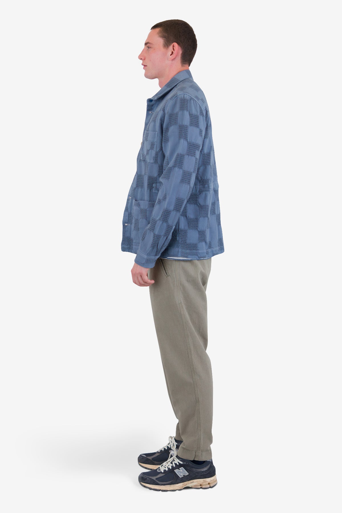 Folk Assembly Jacket - Soft Blue Waffle Check