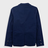 Navy blue jacket on a light gray background