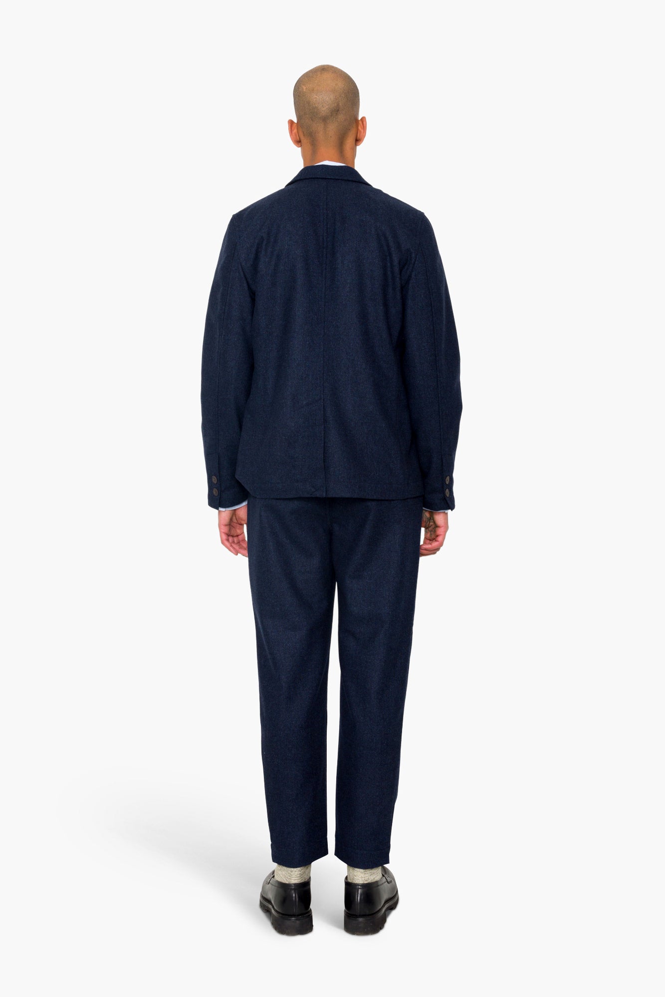 Folk Folk Assembly Blazer - Navy Melange Wool