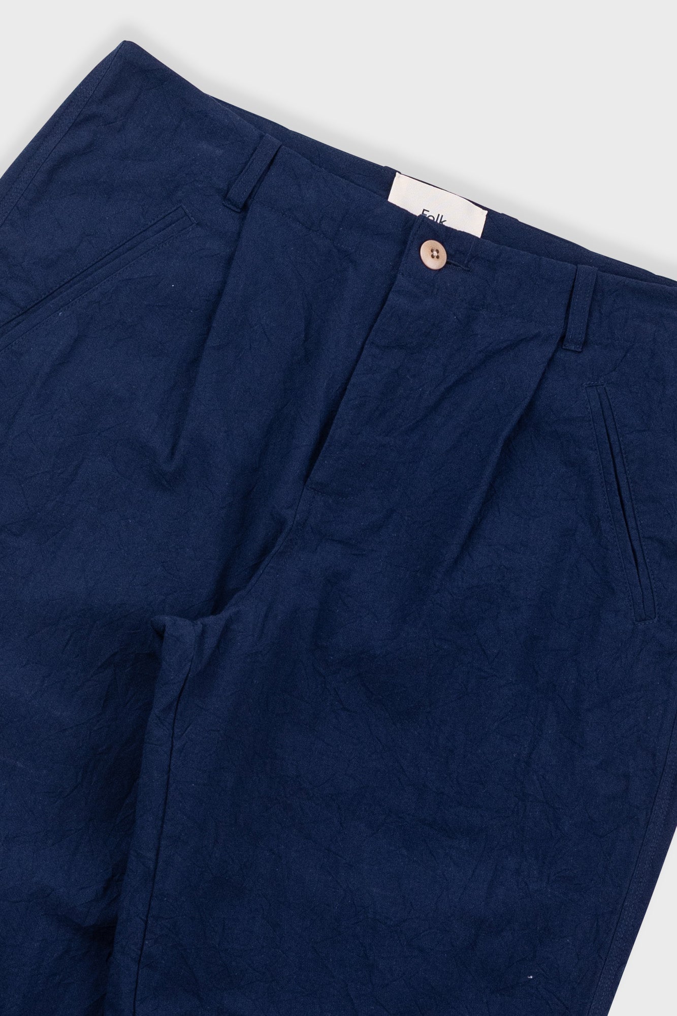 Folk | Folk Assembly Pant - Dark Navy Crinkle