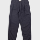 Dark blue pants on a light gray background