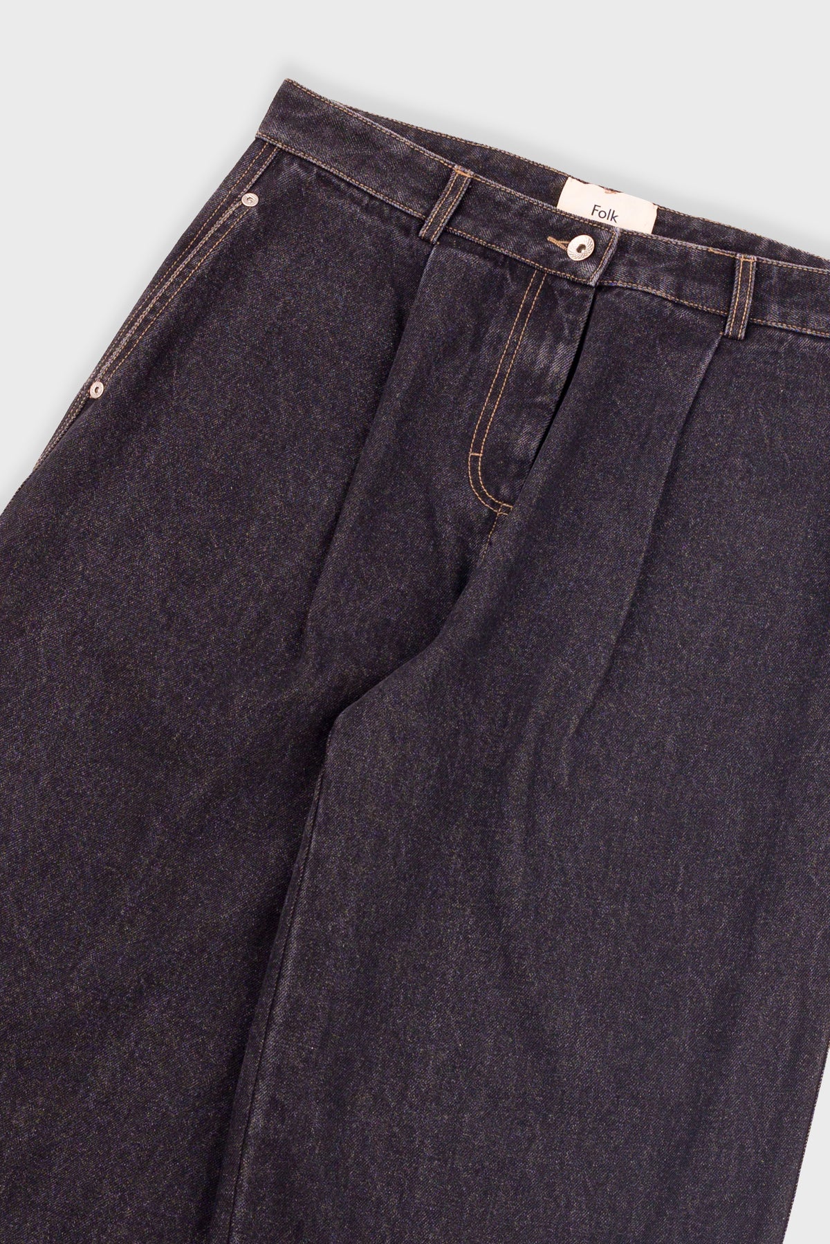 Folk Folk Baggy Trousers - Washed Black Denim