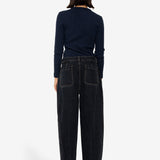 Baggy Trousers - Washed Black Denim