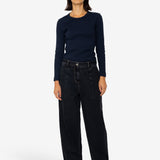Baggy Trousers - Washed Black Denim