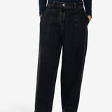 Baggy Trousers - Washed Black Denim